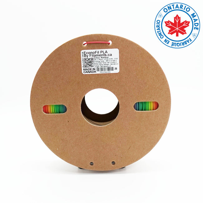 EconoFil Premium Rainbow PLA 3D Printer Filament Canada